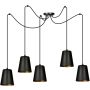 Lampa wisząca LINK 5 BLACK / GOLD 455/5 5x60W/E27 IP20 od Emibig