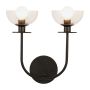 Kinkiet Sylvia ALM-SYLVIA-2WB-BK-CL 2x40W/E14 IP20 od Elstead Lighting