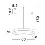 Lampa wisząca BARI LE43252 3000k 1x60W/led IP20 2552lm od Luces Exclusivas
