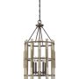 Lampa wisząca Wood Hollow QZ-WOOD-HOLLOW-4P 4x60W/E14 od Quoizel