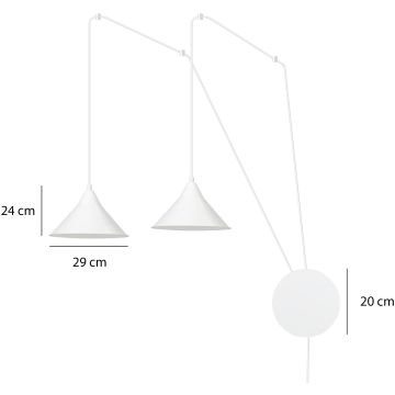 Lampa wisząca ABRAMO 2 WHITE 159/2 2x60W/E27 IP20 od Emibig