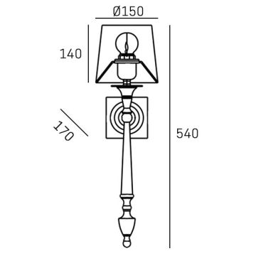 Kinkiet AUSTIN W01289BR-WH 1x40W/E27 IP20 od Cosmolight