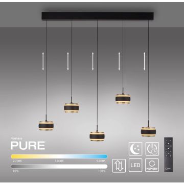 Lampa wisząca PURE FALLING RINGS 2504-18 2200-5000k 5x8W/LED 1500lm ip20 od Paul Neuhaus