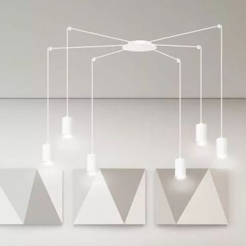 Lampa wisząca TRAKER 6 WH/WHITE 525/6 6x30W/GU10 IP20 od Emibig