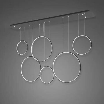 Lampa wisząca Ledowe okręgi LA076/P_180_in_3k_black 3000K 6x130W/LED 7800lm IP44 od Altavola Design