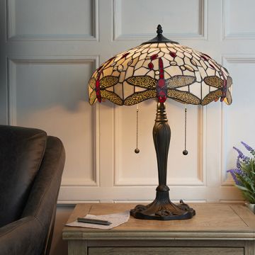 Lampka stołowa Dragonfly beige 64085 2x60W/E27 od Endon