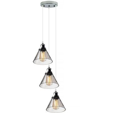 Lampa wisząca NEW YORK LOFT LA034/CO3_smoky_chrom 3x40W/E27 IP20 od Altavola Design