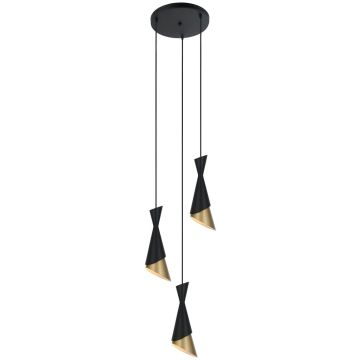 Lampa wisząca Malia PND-85949-3 BK+GD 3x40W/E27 od Italux