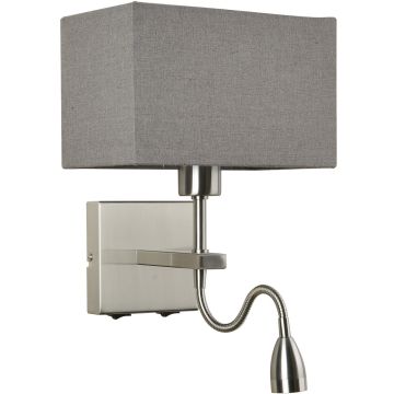 Kinkiet Norte WL-1122-2-BL-SN-RC-GR 3000K 2x60W, 3W/E27, LED 350lm od Italux