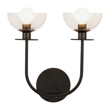 Kinkiet Sylvia ALM-SYLVIA-2WB-BK-CL 2x40W/E14 IP20 od Elstead Lighting