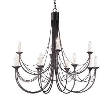 Żyrandol CB12 BLACK CARISBROOKE od ELSTEAD LIGHTING