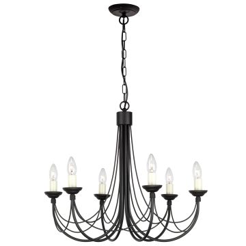 Żyrandol CB6 BLACK CARISBROOKE od ELSTEAD LIGHTING
