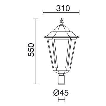 Oprawa do latarni ELITE 6 096Q-G05X1A-02 1x70W/E27 od Novolux