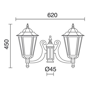 Oprawa do latarni ELITE 6 096S-G05X1A-01 2x70W/E27 od Novolux