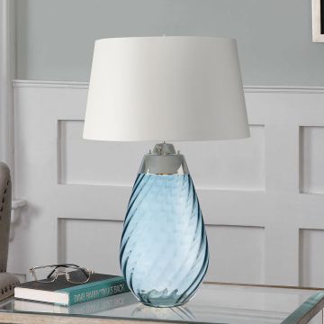 Lampka stołowa LENA LARGE LENA-TL-L-BLUE-OWSS 1X7W/GU10+1x60W/E27 od Elstead Lighting