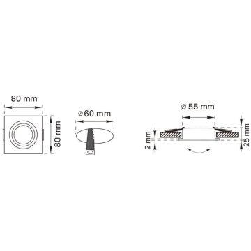 Downlight wpuszczany FINN OB2211CL02-B 1x50W/GU10 od Zuma Line