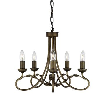Żyrandol OV5 BLK/GOLD OLIVIA od ELSTEAD LIGHTING