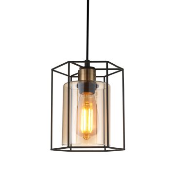 Lampa wisząca Kalula PND-78901-1-BK+AMB 1x40W/E27 IP20 od Italux