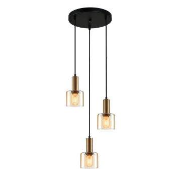 Lampa wisząca Santia PND-65342-3A-BRO+AMB 3x40W/E27 IP20 od Italux