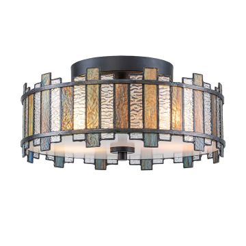 Lampa sufitowa Sentry QZ-SENTRY-2SF-BK 2x40W/E27 od Quoizel